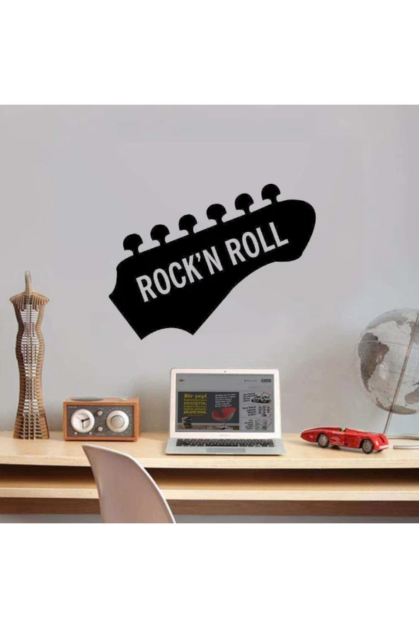 Rock'n Roll Music Dekoratif Genç Odası Duvar özel yeni sticker, Çıkartma Siyah