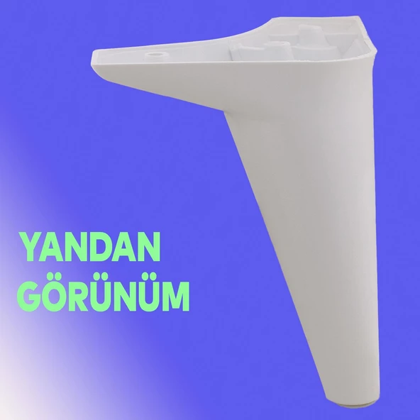 20'li Set Aspen Lüks Mobilya Koltuk Kanepe Tv Ünitesi Yükseltme Destek Ayağı 15 cm Beyaz Ayakları - 7