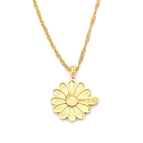 Çelik Kolye, Papatya Kolye Altın Kaplama KLY-254 ürün görseli