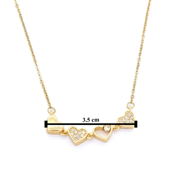 Altın Kaplama Açılabilir Yonca Kadın Kolye KLY-416 - Resim 5