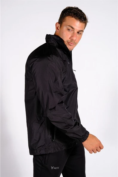 Mets Strike - Unisex Siyah Astarlı Spor Yağmurluk - 60YĞM08 - 4