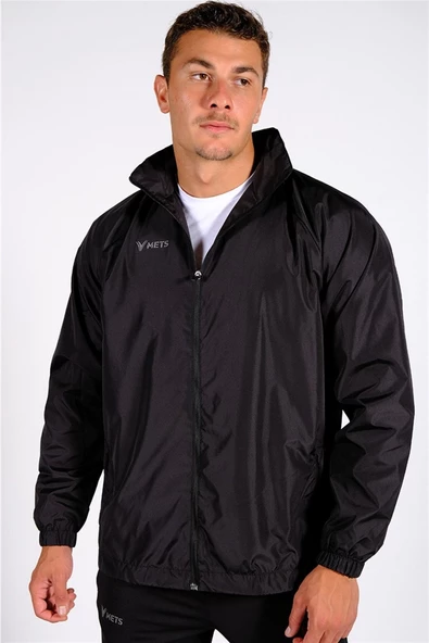 Mets Strike - Unisex Siyah Astarlı Spor Yağmurluk - 60YĞM08 - 2