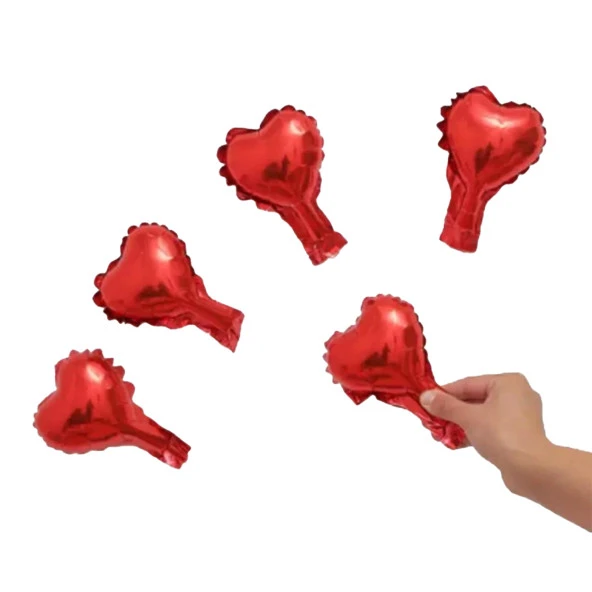 5 İnç Mini Kalp Folyo Balon Kırmızı 5 Adet