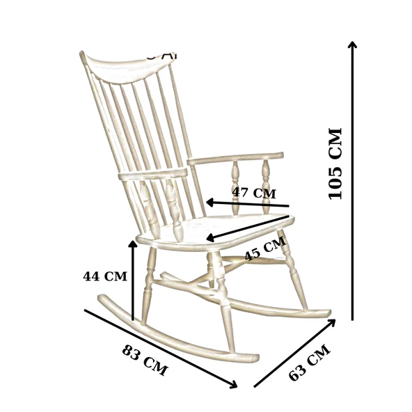 Asedia Teksas Naturel Sallanan Sandalye  Cilalı-Minderli - Resim 4