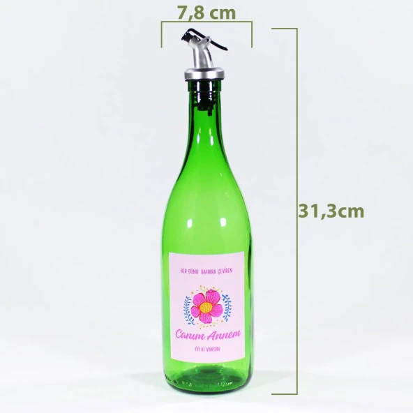 Anneler Günü Konseptli Hediyelik Yağdanlık Sosluk Sirkelik 750 ml Akıtıcılı Çimen Yeşili - 2