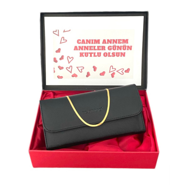 Anneler Günü  Carlino  Cüzdan İtalyan Çelik Zincir Kolye Hediye Seti