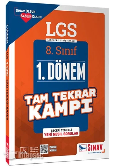 8. Sınıf LGS 1. Dönem Çözümlü Tam Tekrar Kampı Sınav Dergisi Yayı