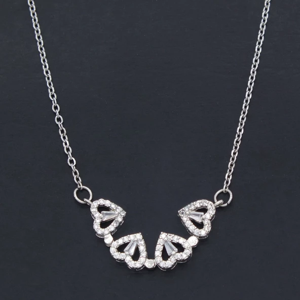 Çelik Kolye, Yonca Kolye, Paslanmaz Çelik Kadın Kolye KLY-395 - Resim 5