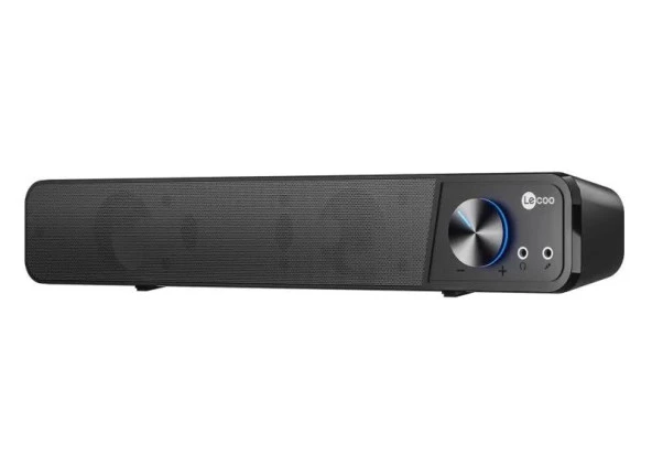 Lenovo Lecoo DS111 Kablolu (USB + 3.5mm Jack Girişli) Stereo 6W Soundbar Taşınabilir Hoparlör Siyah
