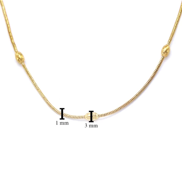 Çelik Zincir Altın Kaplama Dorika Toplu Model 1 MM - ZN-250 - Resim 3