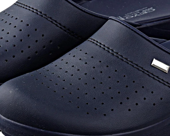 Ceyo 9926  Anatomik Lacivert Kadın Sabo Terlik - Resim 6