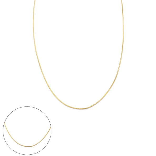 Çelik Zincir Altın Kaplama Oval Kesim 1 MM ZN-301 ürün görseli