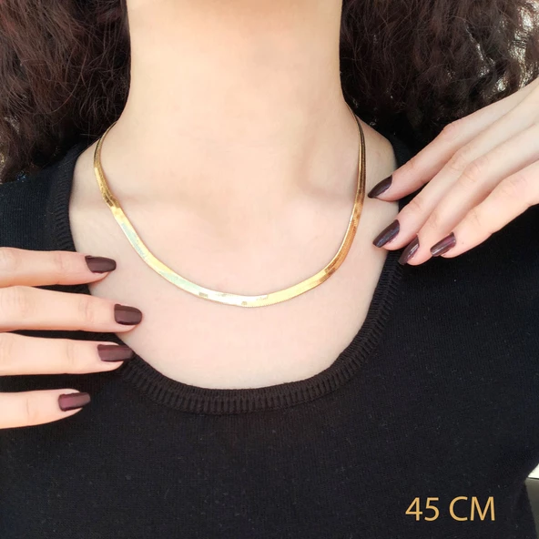 Çelik İtalyan Zincir Altın Kaplama 5 MM ZN-142 - 3