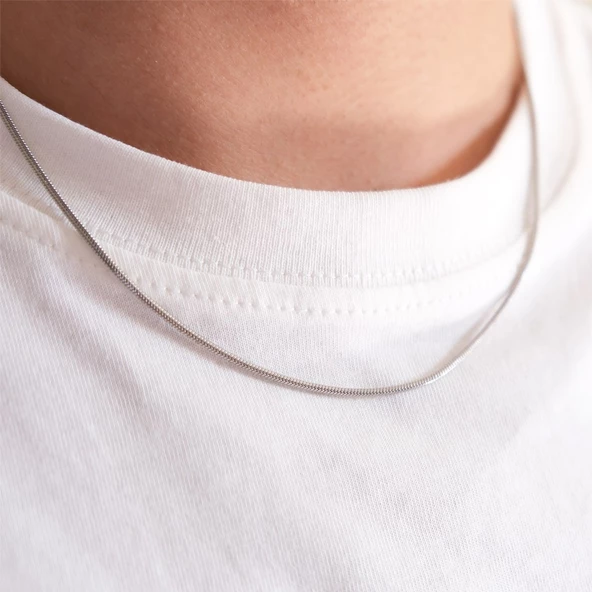 Çelik Zincir Kolye Oval Kesim 1 MM ZN-302 - Resim 2