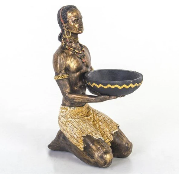 Euro Flora Dekoratif Afrikalı Kadın Biblo 10X14X22 cm - 2