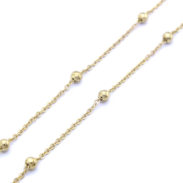 Çelik Zincir Altın Kaplama Küçük Toplu Model - ZN-222 - Resim 3