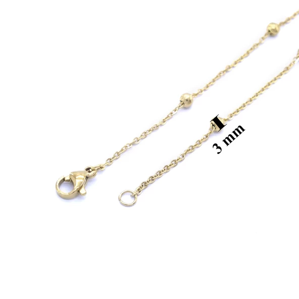 Çelik Zincir Altın Kaplama Küçük Toplu Model - ZN-222 - Resim 4