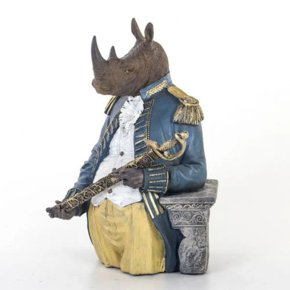 Euro Flora Dekoratif Gergedan Biblo 25x22x36,5 Cm - 2