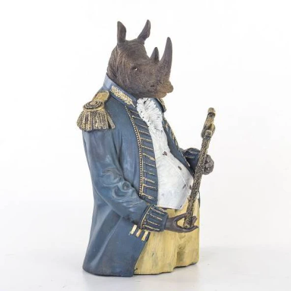 Euro Flora Dekoratif Gergedan Biblo 25x22x36,5 Cm - 3