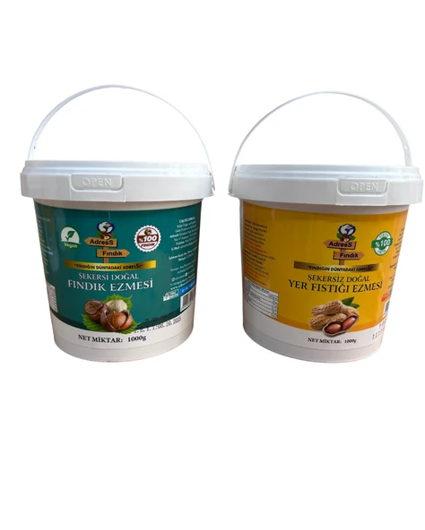 ADRESS FINDIK ŞEKERSİZ YER FISTIĞI ŞEKERSİZ FINDIK EZMESİ SETİ