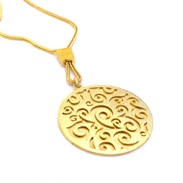 Altın Kaplama Yuvarlak Kolye Küpe Bileklik Set SET-109 - 4