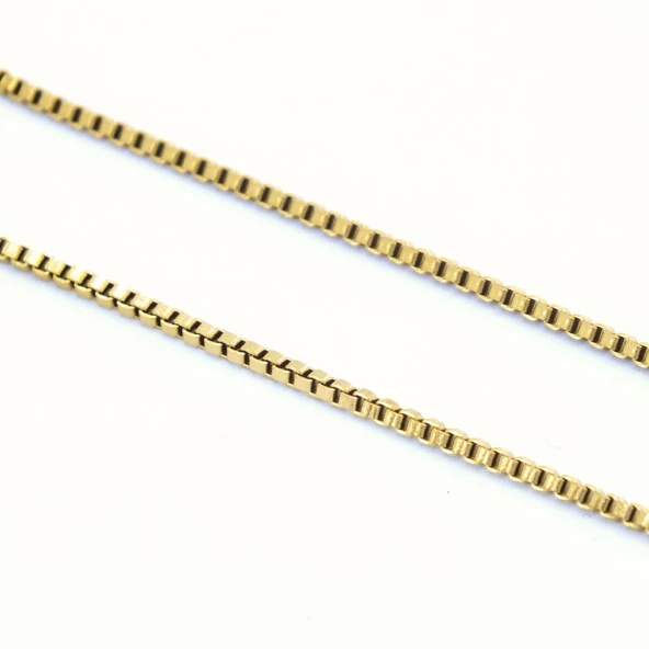 FerizZ Altın Kaplama 1mm Kalınlık Unisex İnce Zincir 45 cm ZN-239 - Resim 4