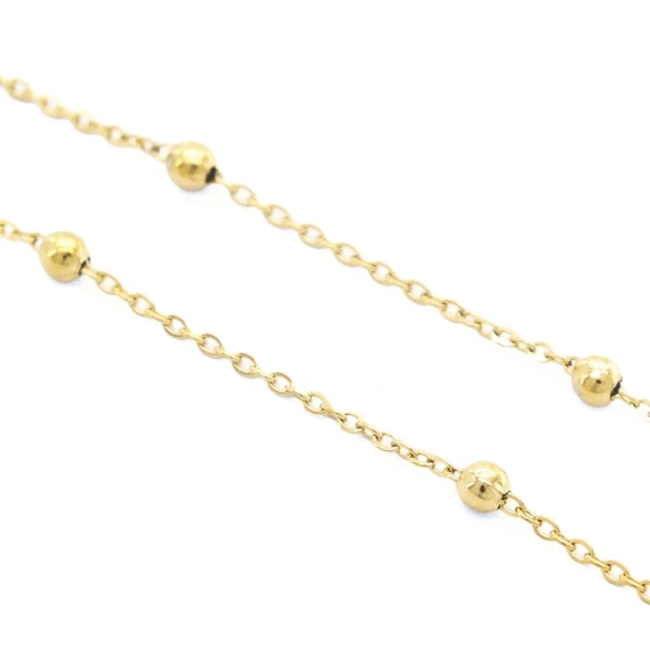 Çelik Zincir Altın Kaplama İnce Dorika Toplu Model ZN-237 - Resim 4