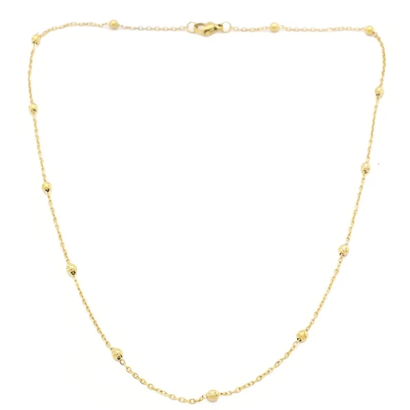 Çelik Zincir Altın Kaplama İnce Dorika Toplu Model ZN-237 - Resim 3