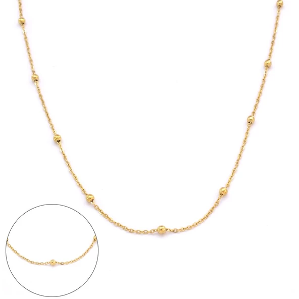 Çelik Zincir Altın Kaplama İnce Dorika Toplu Model ZN-237 ürün görseli