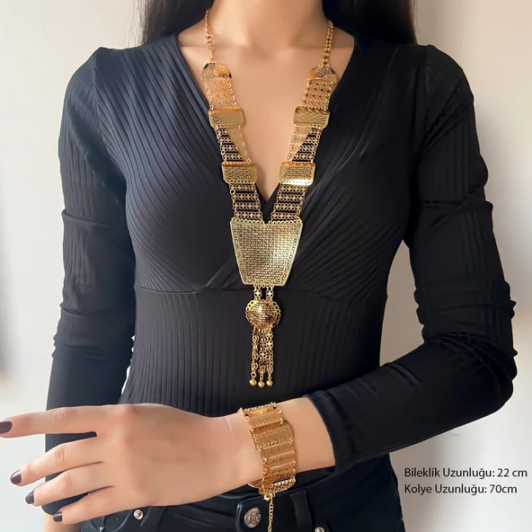 Altın Kaplama Hint İşi Kadın Set SET-149 - 2