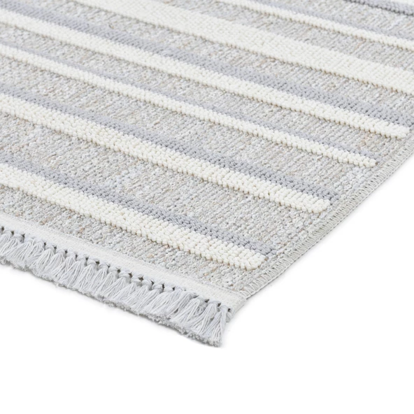 Trinket Serisi Krem Yumuşak Bukle Dekoratif Kilim T225A - Resim 5