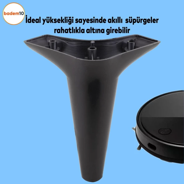 20'li Set Aspen Lüks Mobilya Koltuk Kanepe Tv Ünitesi Yükseltme Destek Ayağı 15 cm Siyah Ayakları - 5