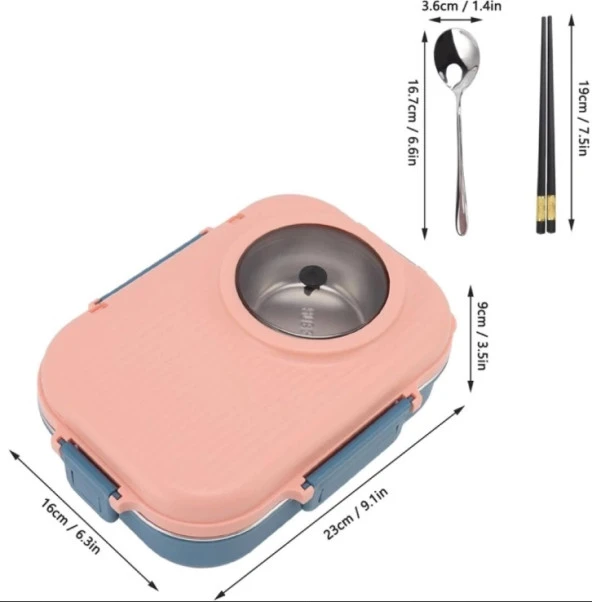 Vagon Life Çelik Beslenme Ve Saklama Kutusu Bl 70100 Pudra Pembe - 2
