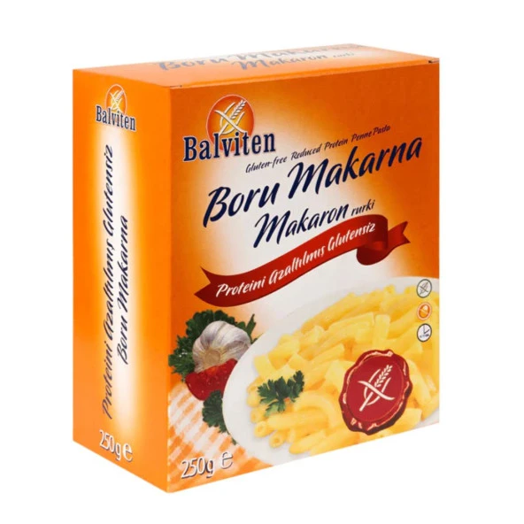 BALVİTEN DÜŞÜK PROTEİNLİ,GLUTENSİZ BORU MAKARNA 250G