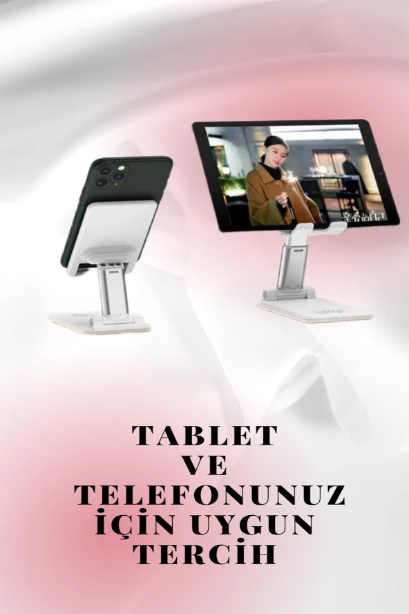Qpen EH101 Katlanabilir Masaüstü Telefon Tablet Tutucu - 5
