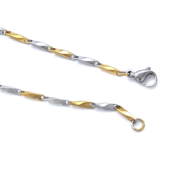 Çelik Zincir 316L Çift Renkli Erkek Model ZN-256 - Resim 5