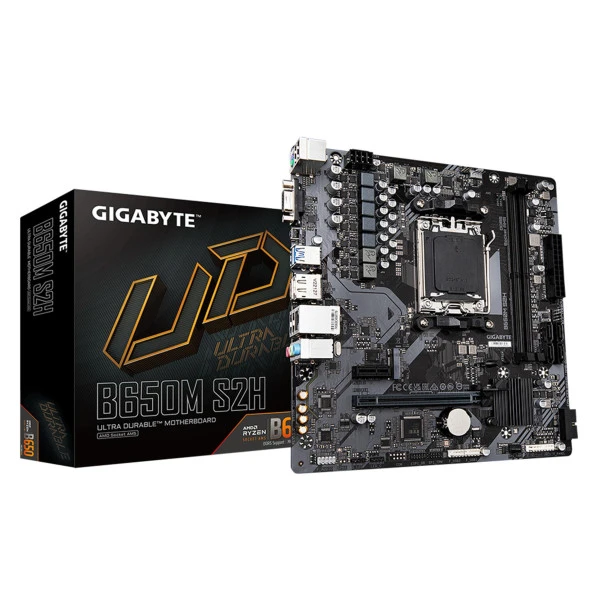 Gigabyte B650M S2H AMD B650 AM5 DDR5 6400MHz (OC) VGA/HDMI/DP M.2 mATX Anakart