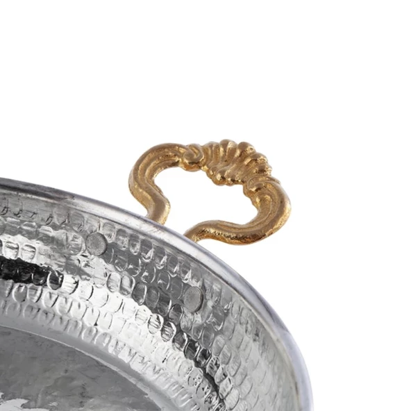 Bakır Sahan ve Ahşap Altlık 18 cm - 2