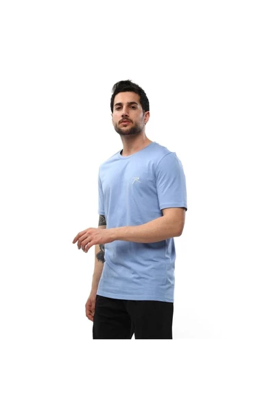 Raru AGNITIO Erkek Pamuklu Mavi Günlük T-shirt - 2
