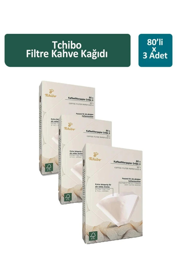 Tchibo Filtre Kahve  Kağıdı 80 li x 3 Adet