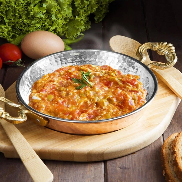 Bakır Sahan ve Ahşap Altlık 20 cm - 3