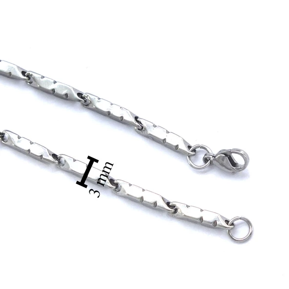 Çelik Zincir 316L İşlemeli Erkek Model ZN-257 - Resim 3