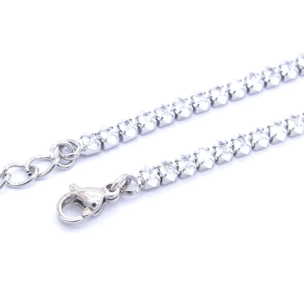 Su yolu Kolye 316L Çelik Baget Zirkon Taşlı Kolye ZN-167 - Resim 3