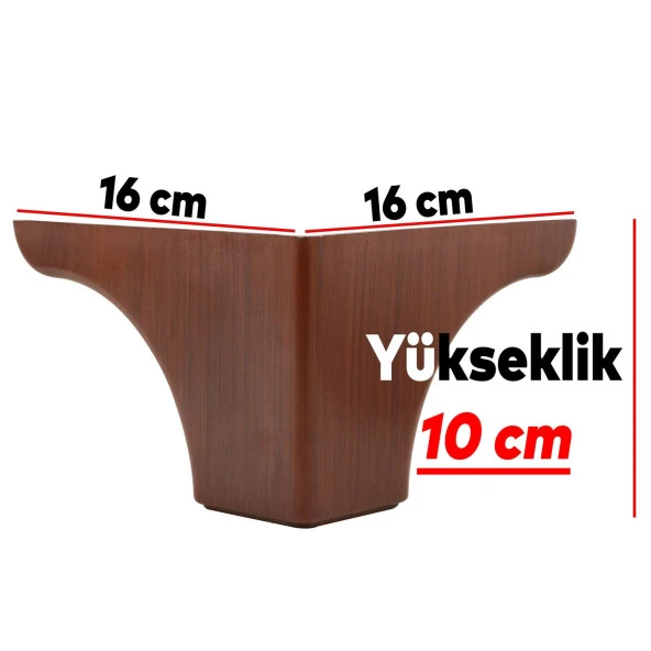 20'li Set Rose Lüks Mobilya Koltuk Kanepe Tv Ünitesi Yükseltme Destek Ayağı 10 cm Kahve Ayakları - 2