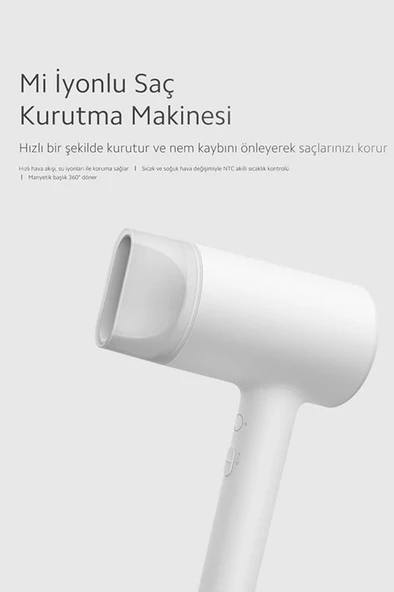 Mi Ionic H300 Beyaz Saç Kurutma Makinesi - 2