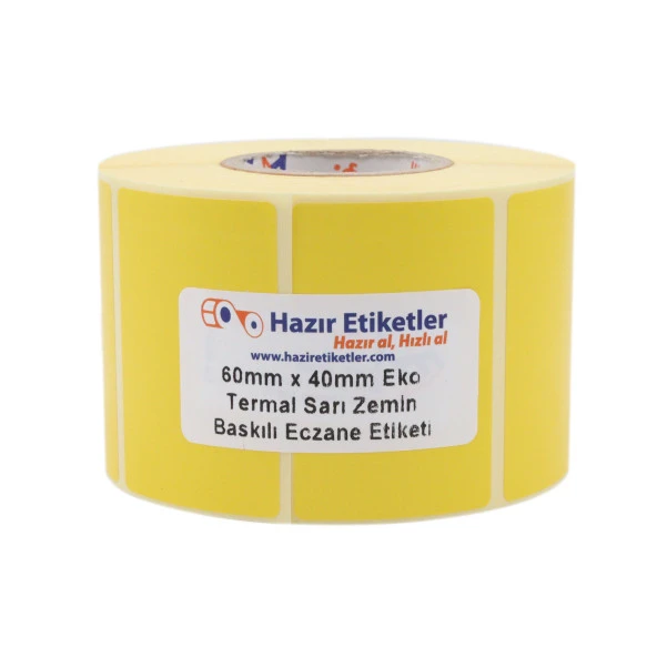 Eczane İlaç Tarif Etiketi Eko Termal 60mm X 40mm 1000 Adet