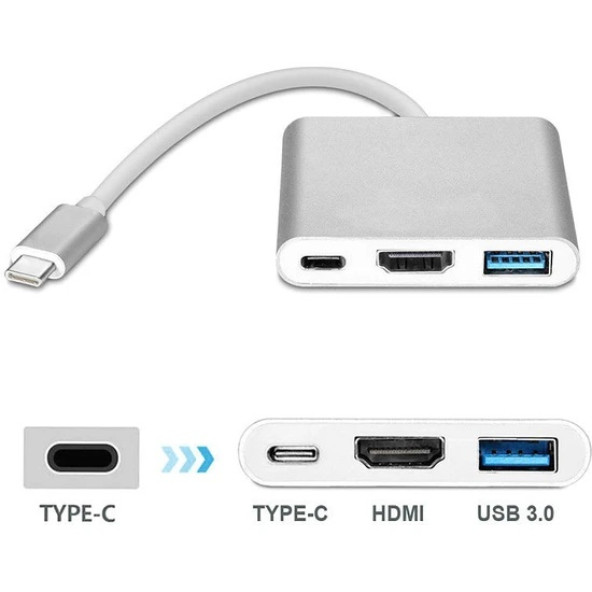 USB 3.1 Type C To HDMI USB 3.0 Çevirici Dönüştürücü Adaptör Kablosu