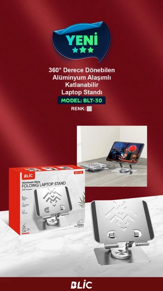 Aliminyum Ayarlı Laptop Macbook Notebook Yükseltici Tutucu BLT-30 - 3