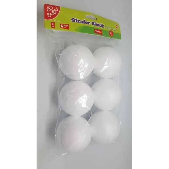 Bu-Bu Strafor Köpük Top 8 cm 6'lı Paket