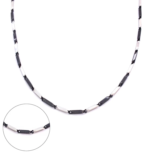 Çelik Zincir 316L Siyah Detaylı Erkek Model - ZN-229 ürün görseli